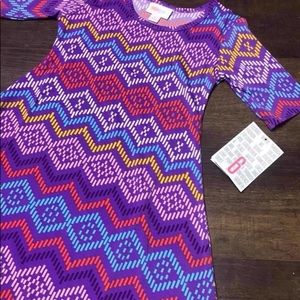 Lularoe kids Adeline dress size 6 printed NWT